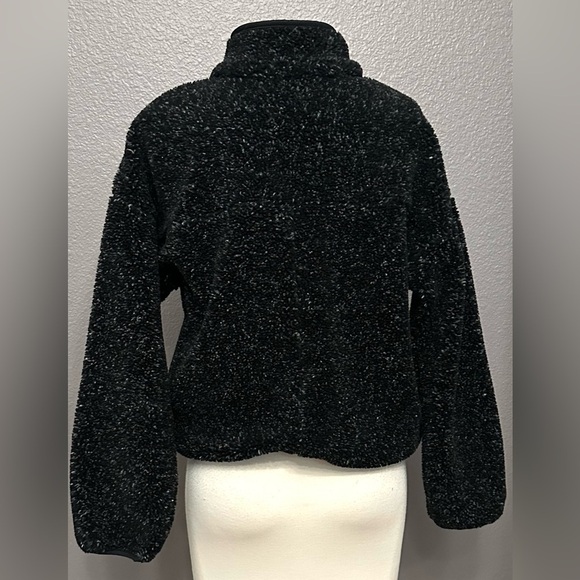 Offline by Aerie Womens Black & Grey Speckled Sherpa Jacket Size Small - Picture 2 of 9